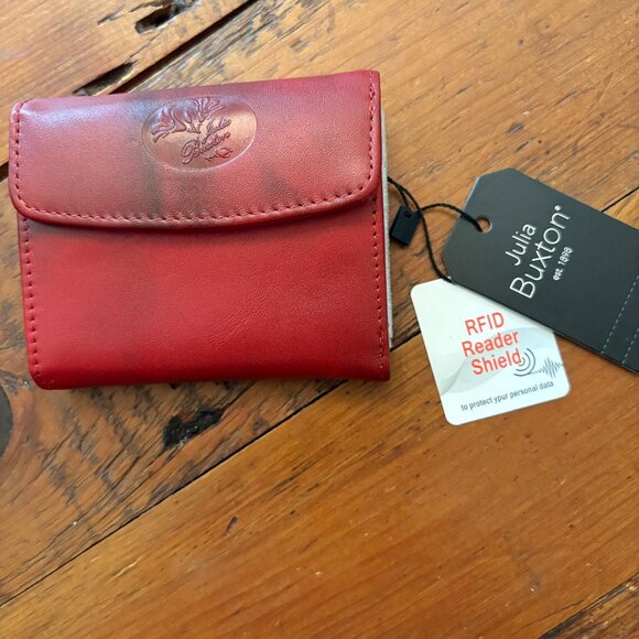 Julia Buxton Women's Heiress Pick-Me-Up Mini-Trifold Wallet - RED NWT - Picture 1 of 6